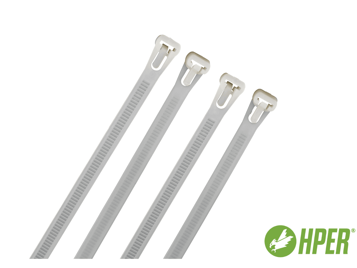 Weiße HPER® Kabelbinder - extra stark